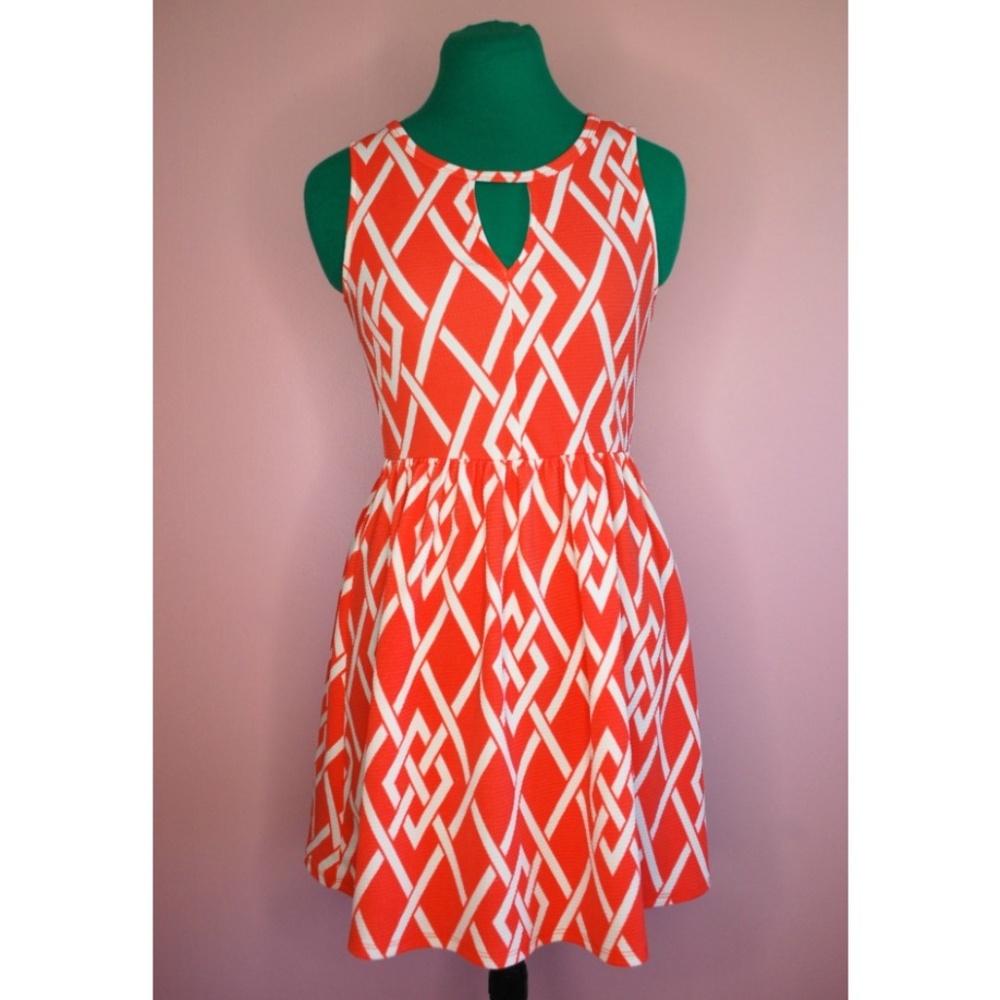 Everly Orange Sleeveless Dress